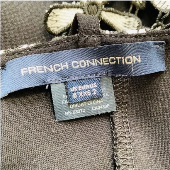 French Connection Fulaga Lace Overlay Off-shoulder Bodycon Dress Size 2 - Picture 5 of 7